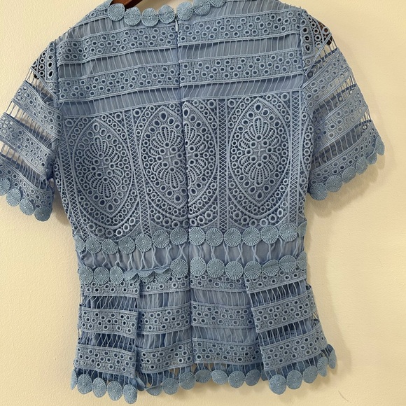MAJE
Loseray Embroidered-lace Top In Blue Size 2 - Picture 11 of 16